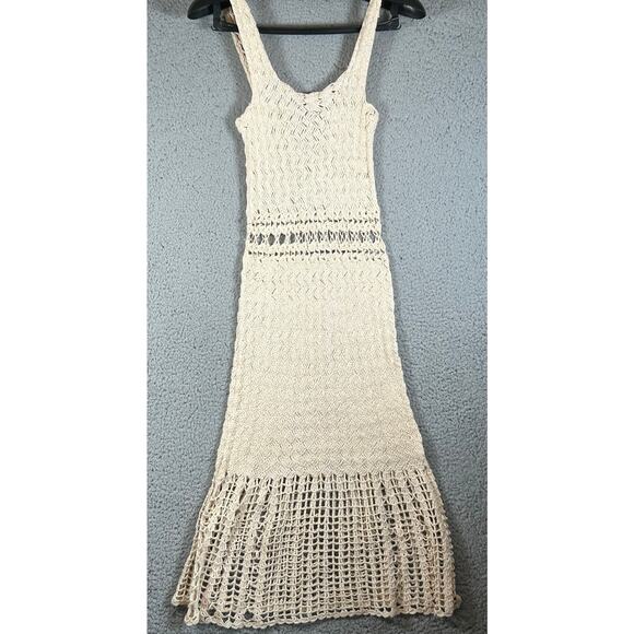 other Dresses & Skirts - Crochet Women Dress Sleeveless Midi Cream S Boho Novelty Bohemian Beach Resort C